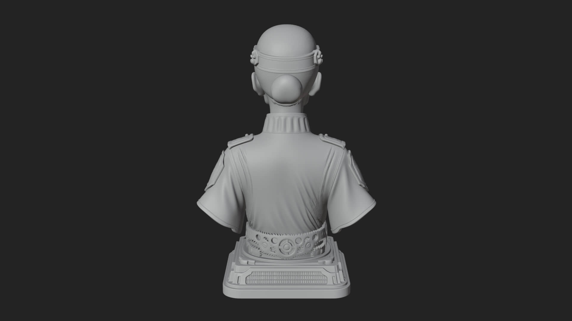 Steampunk Lady Bust Statue Design 4 3D Print Model 3D Model