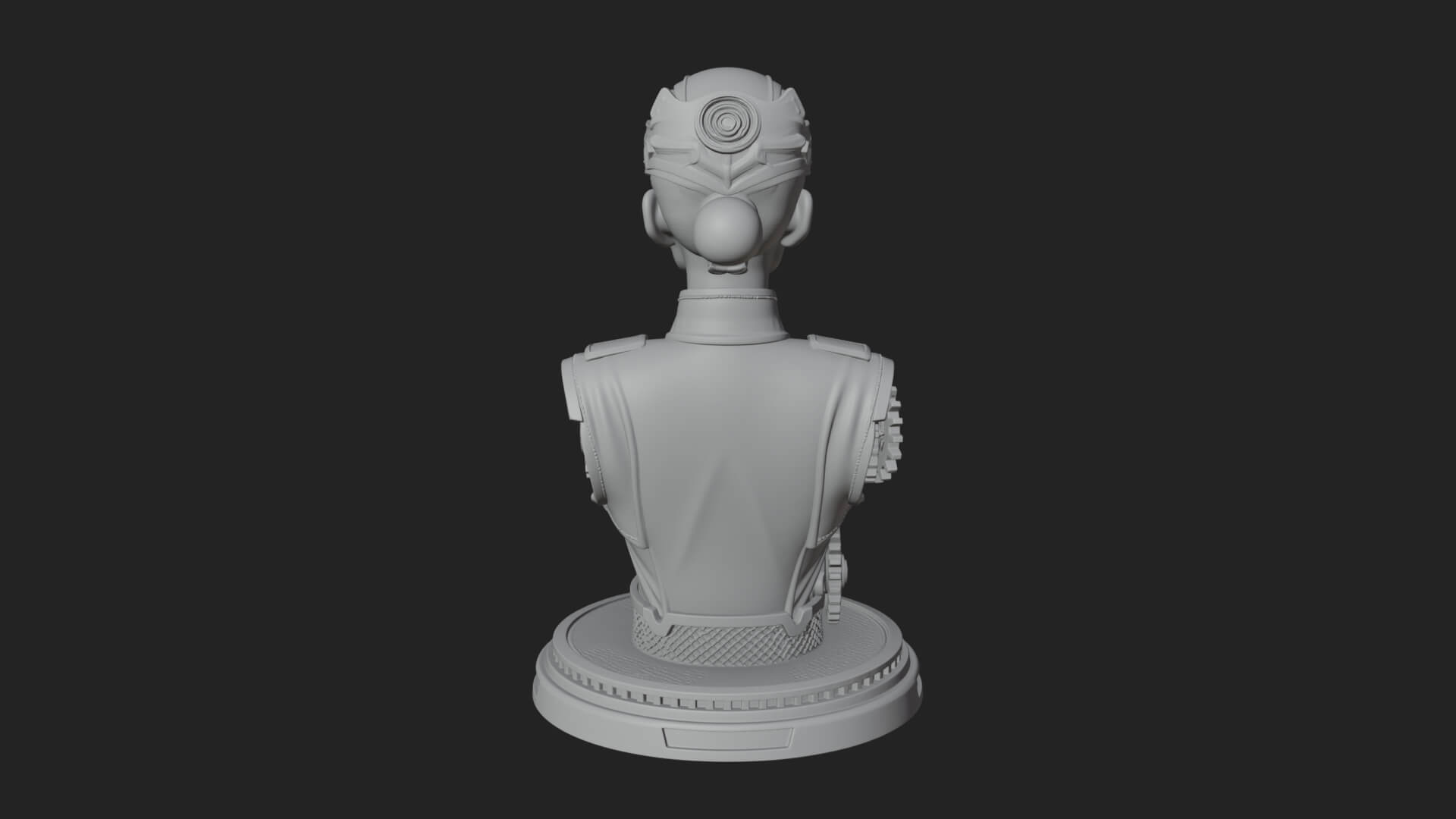 Steampunk Lady Bust Statue Design 5 3D Print Model 3D Model