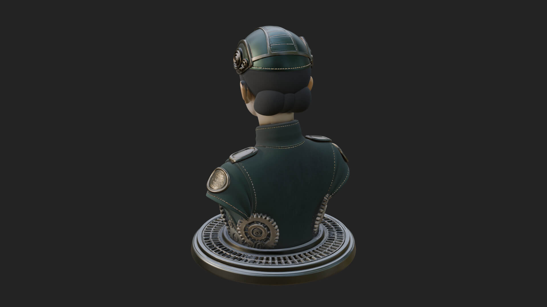 Steampunk Lady Bust Statue Design 6 3D Print Model 3D Model
