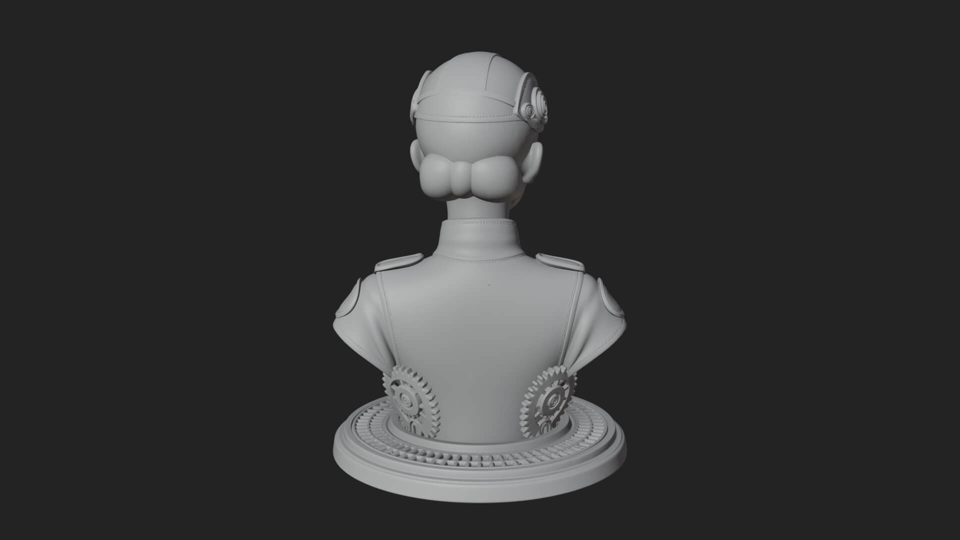 Steampunk Lady Bust Statue Design 6 3D Print Model 3D Model