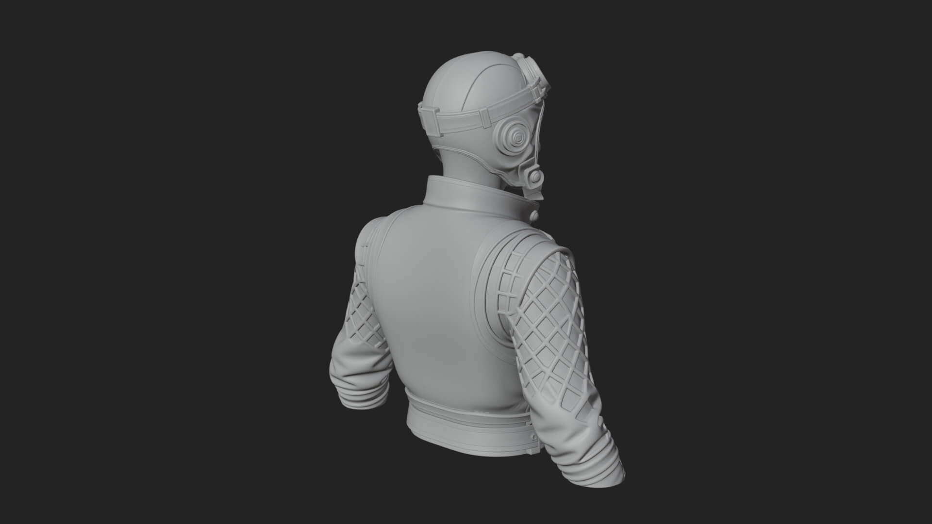 Steampunk Lady Bust Statue Design 8 3D Print Model 3D Model