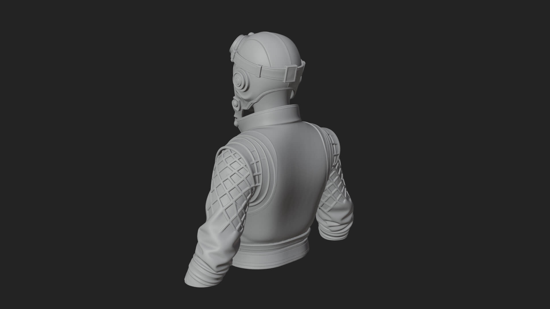 Steampunk Lady Bust Statue Design 8 3D Print Model 3D Model