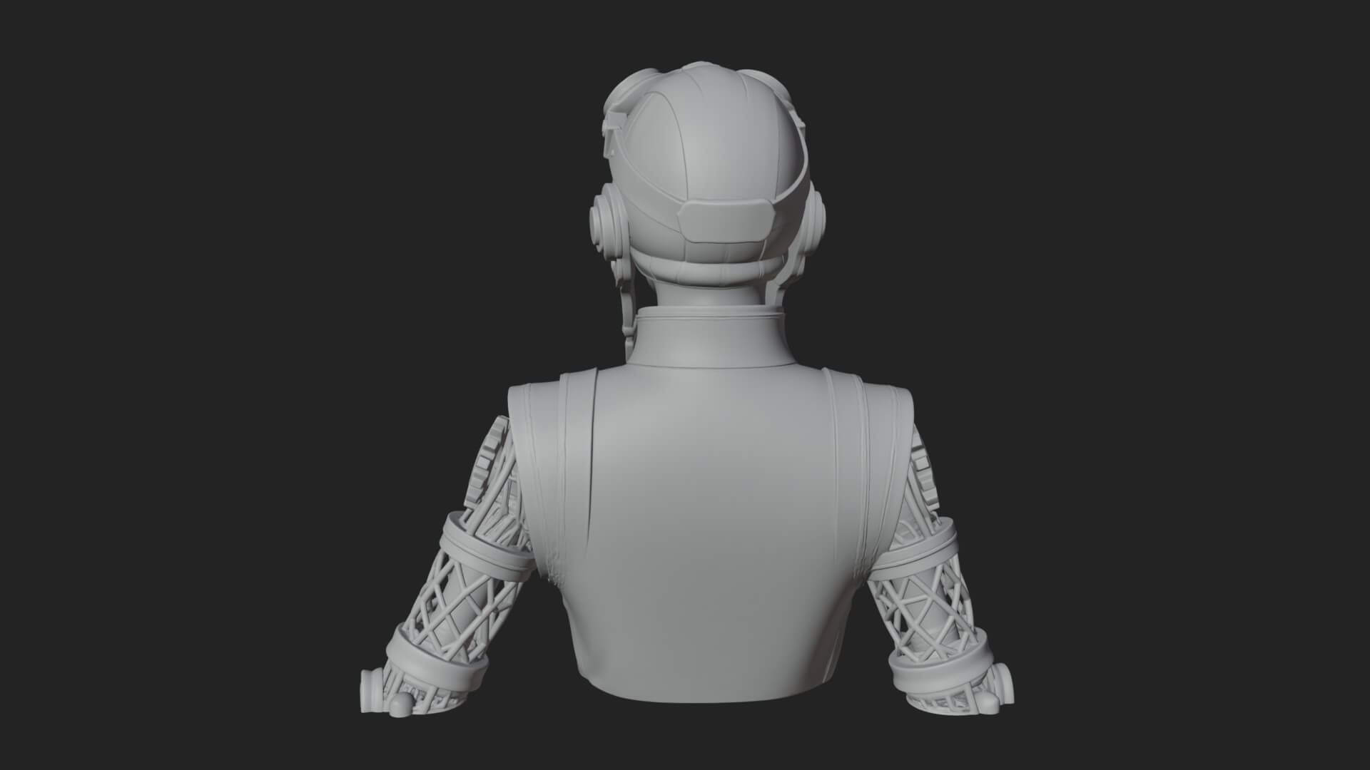 Steampunk Lady Bust Statue Design 9 3D Print Model 3D Model