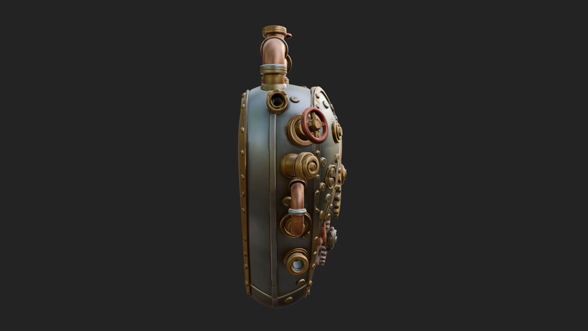Steampunk Mechanical Heart Statue Design 14 3D Print 3D Model