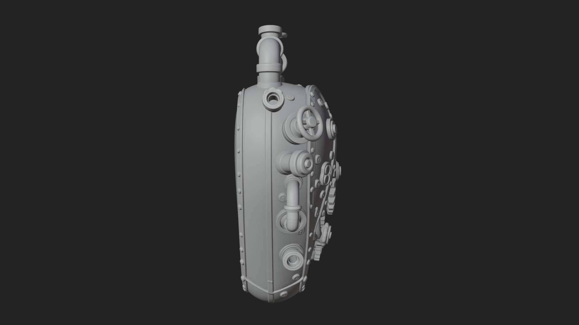 Steampunk Mechanical Heart Statue Design 14 3D Print 3D Model