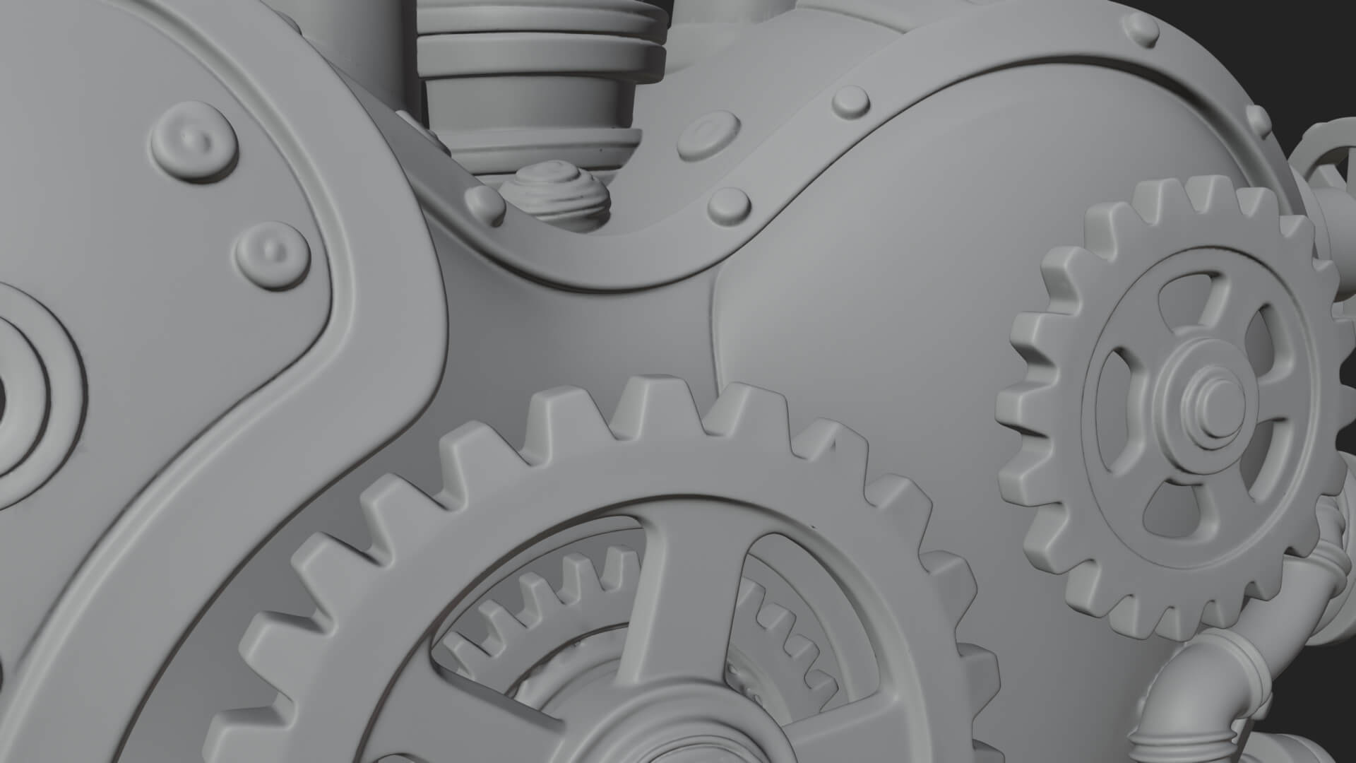 Steampunk Mechanical Heart Statue Design 14 3D Print 3D Model