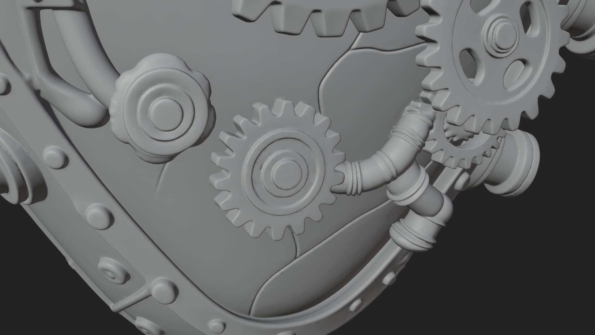 Steampunk Mechanical Heart Statue Design 14 3D Print 3D Model