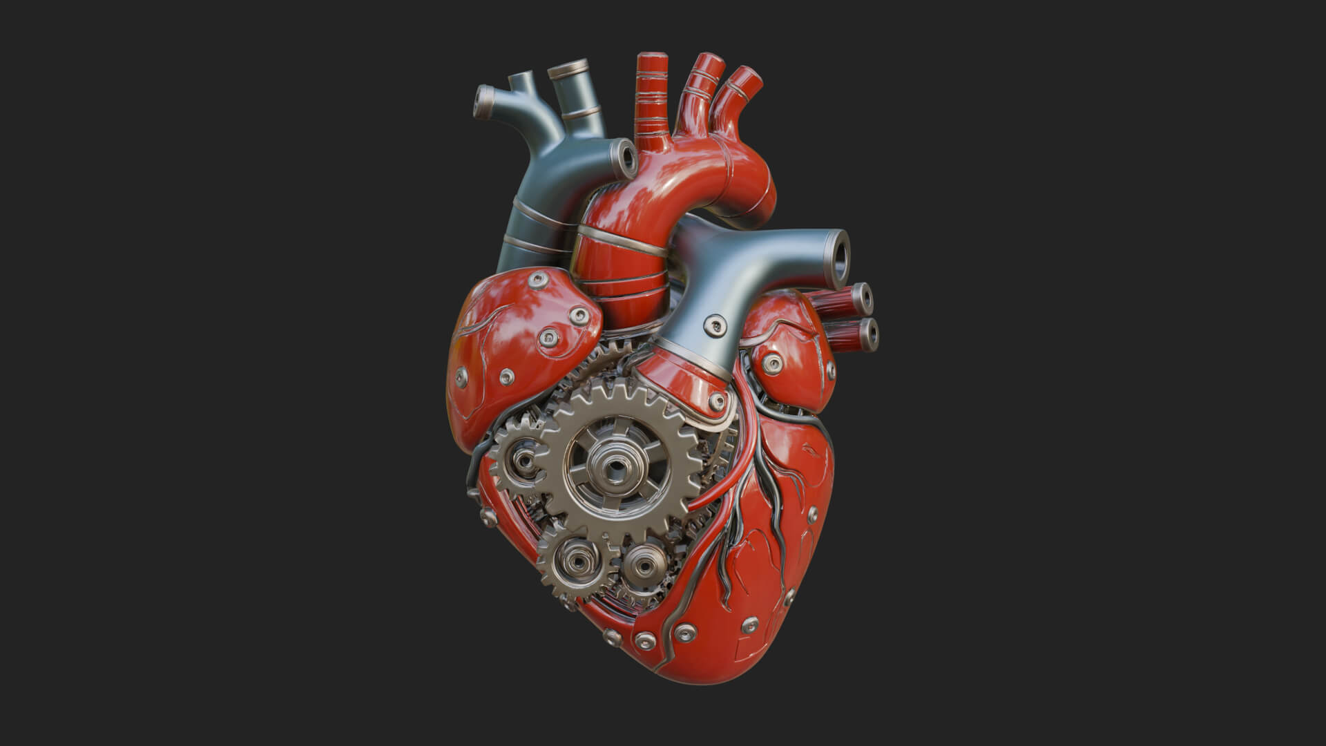 Steampunk Mechanical Heart Statue Design 15 3D Print 3D Model