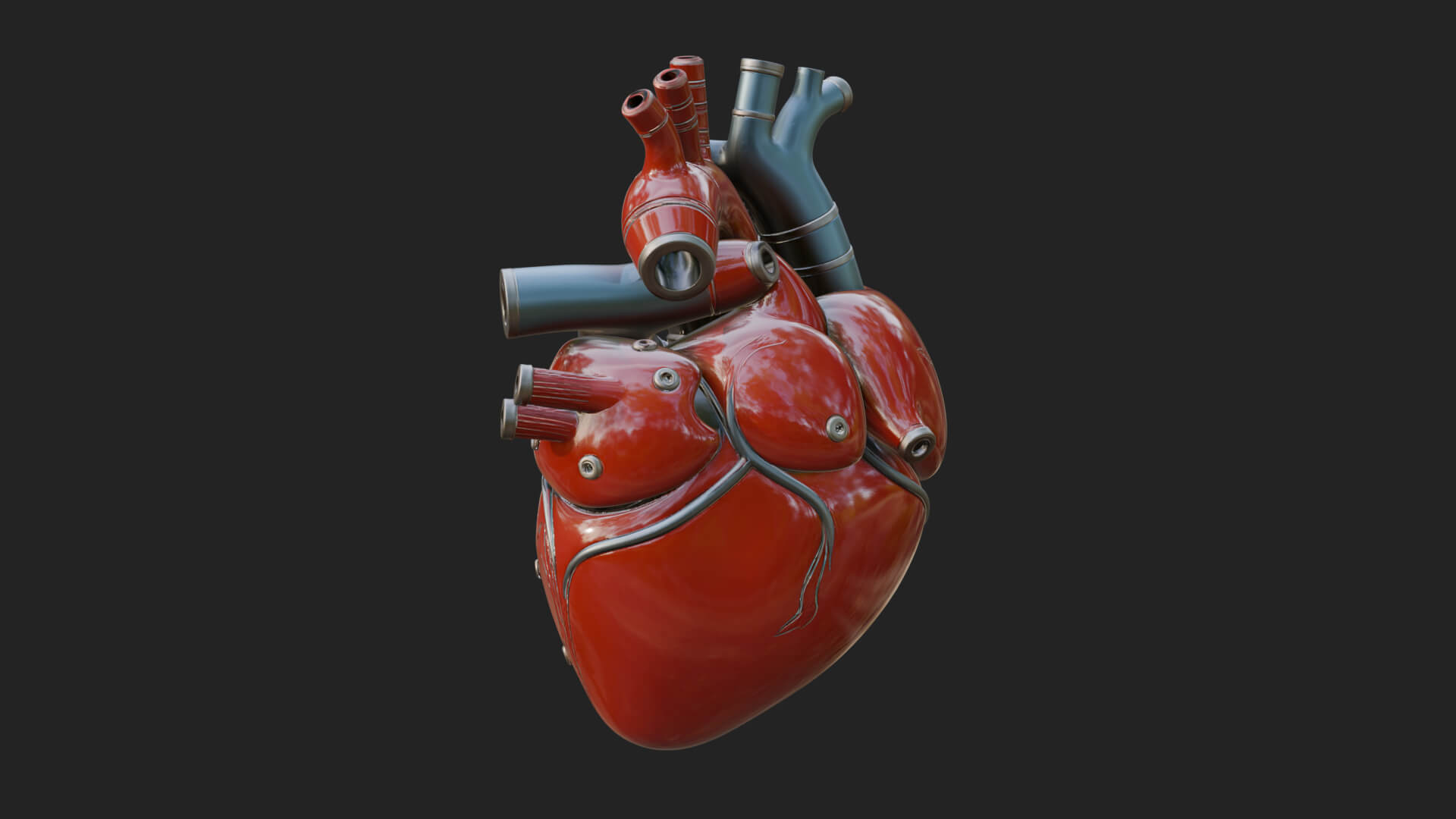 Steampunk Mechanical Heart Statue Design 15 3D Print 3D Model