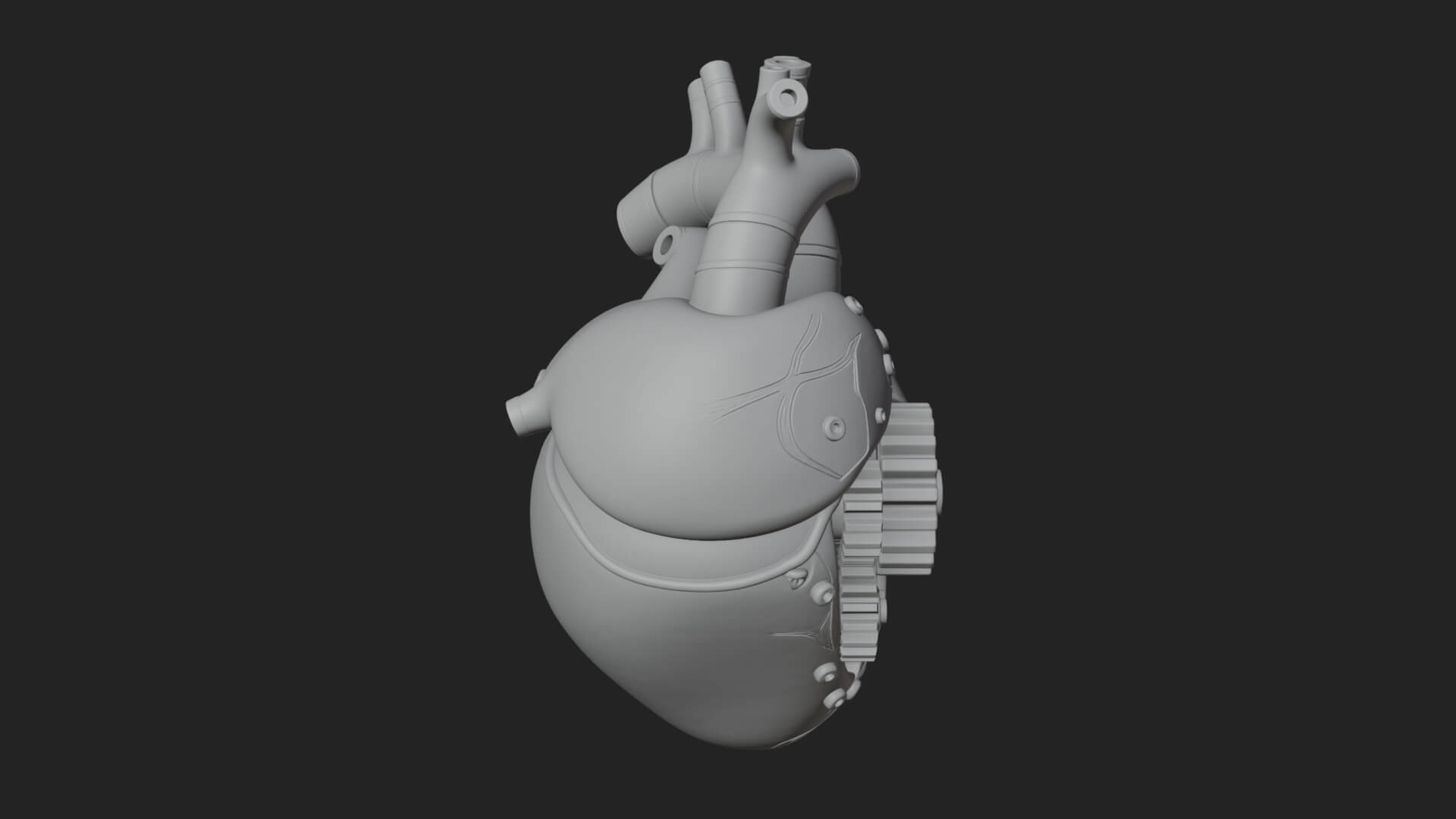 Steampunk Mechanical Heart Statue Design 15 3D Print 3D Model