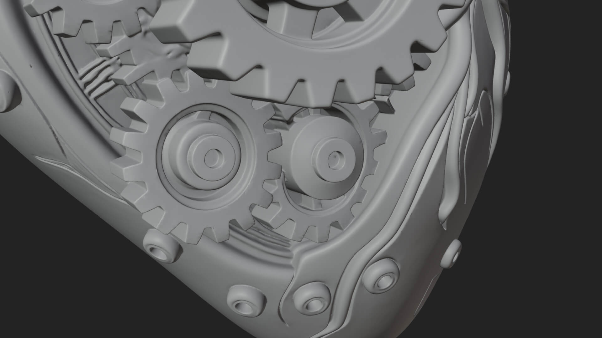 Steampunk Mechanical Heart Statue Design 15 3D Print 3D Model