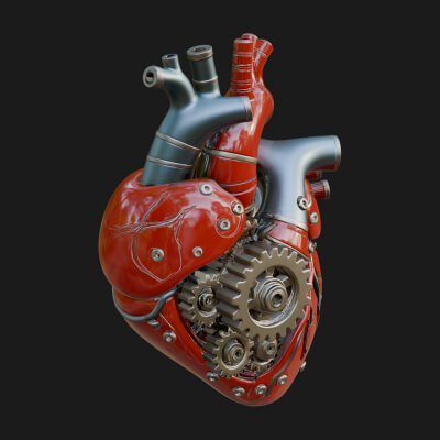 Steampunk Mechanical Heart Statue Design 15 3D Print