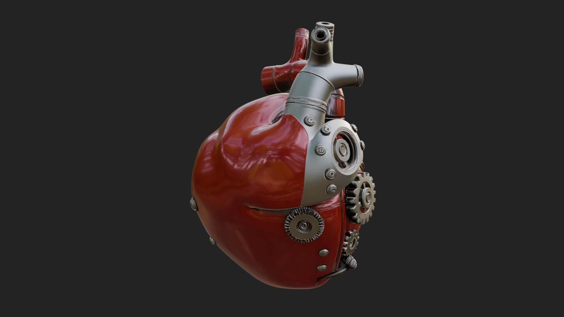 Steampunk Mechanical Heart Statue Design 16 3D Print 3D Model