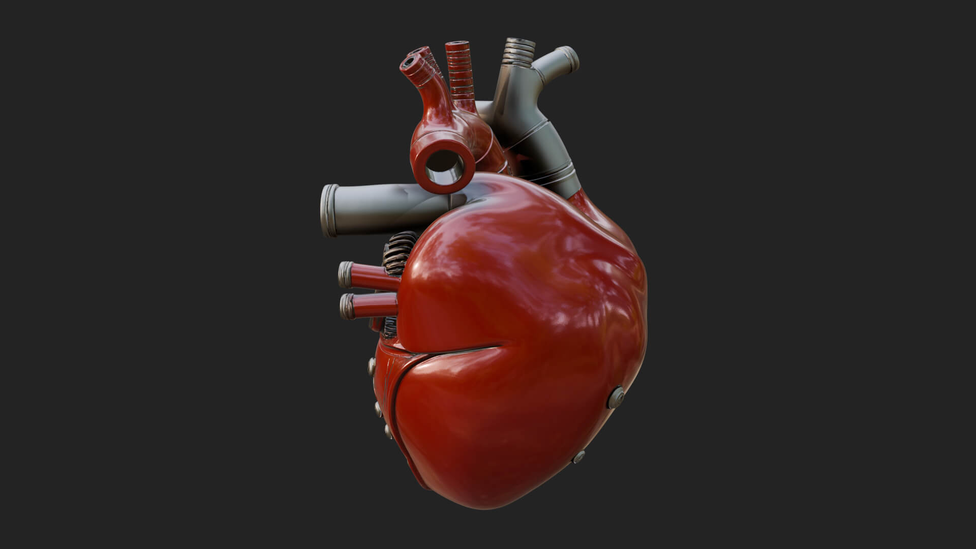 Steampunk Mechanical Heart Statue Design 16 3D Print 3D Model