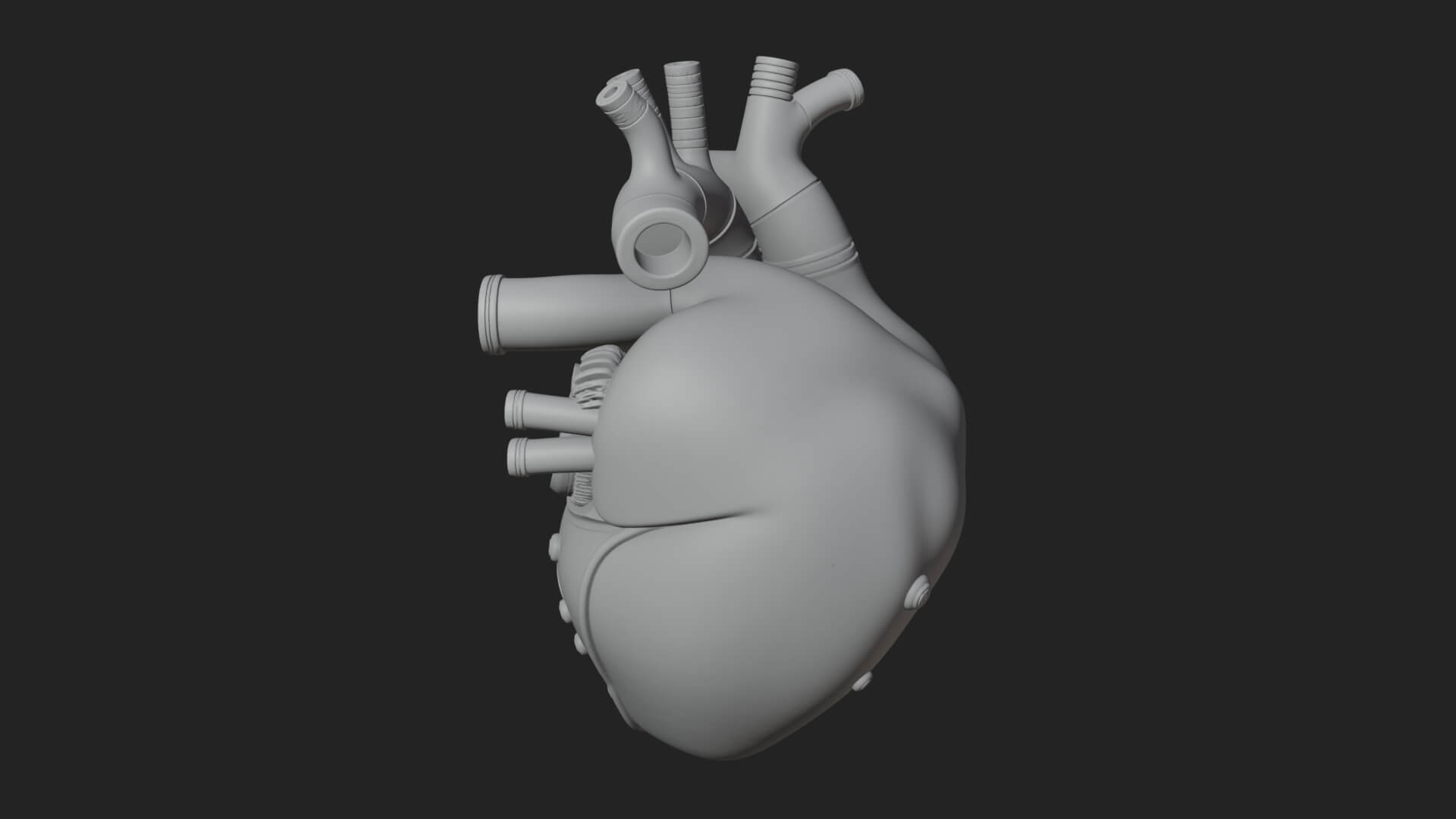 Steampunk Mechanical Heart Statue Design 16 3D Print 3D Model