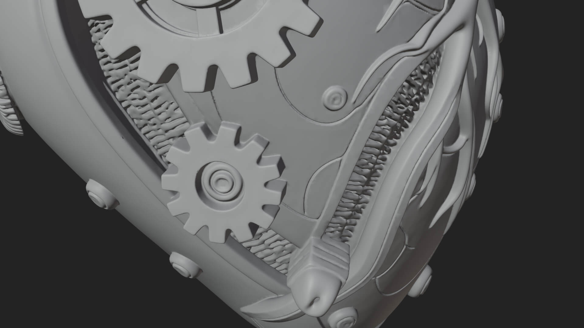 Steampunk Mechanical Heart Statue Design 16 3D Print 3D Model