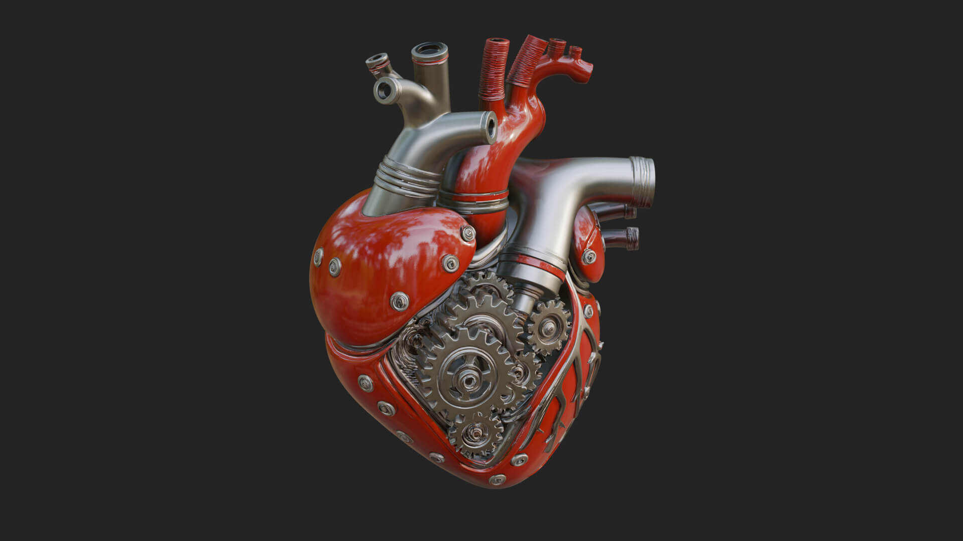 Steampunk Mechanical Heart Statue Design 17 3D Print 3D Model