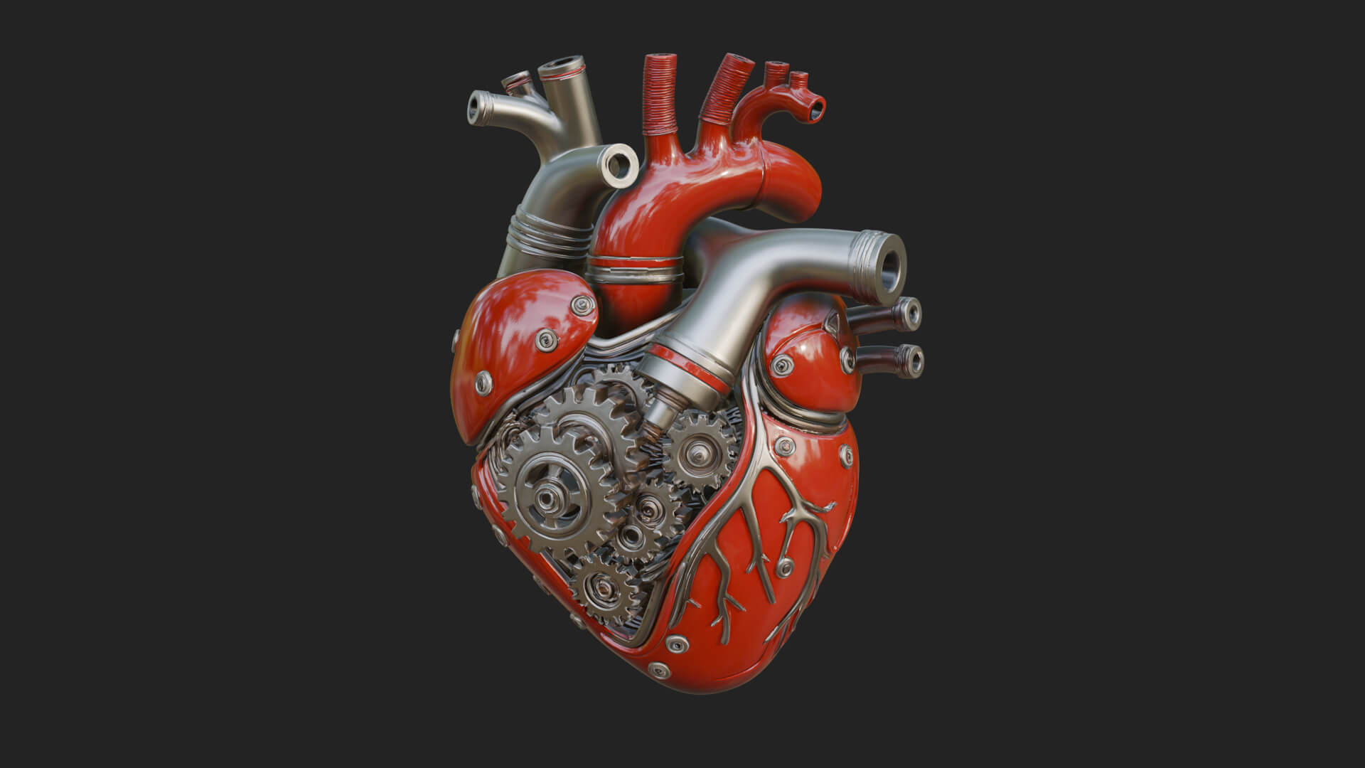 Steampunk Mechanical Heart Statue Design 17 3D Print 3D Model