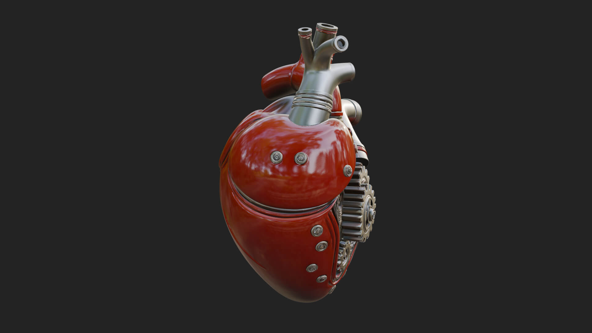 Steampunk Mechanical Heart Statue Design 17 3D Print 3D Model