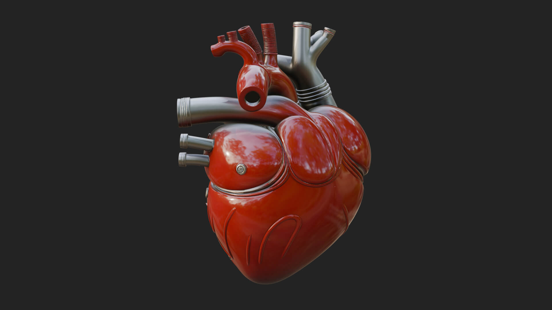 Steampunk Mechanical Heart Statue Design 17 3D Print 3D Model