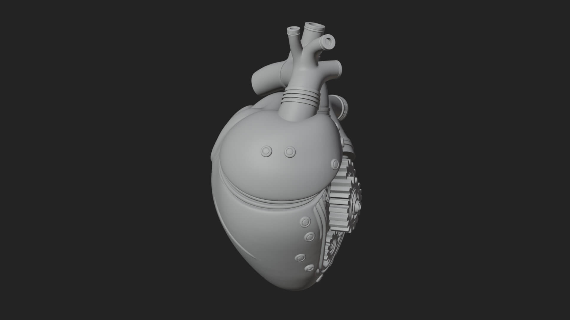 Steampunk Mechanical Heart Statue Design 17 3D Print 3D Model