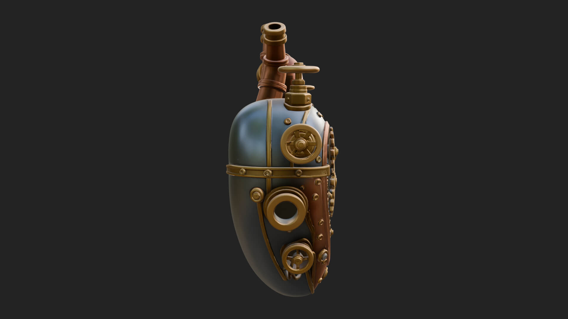 Steampunk Mechanical Heart Statue Design 18 3D Print 3D Model