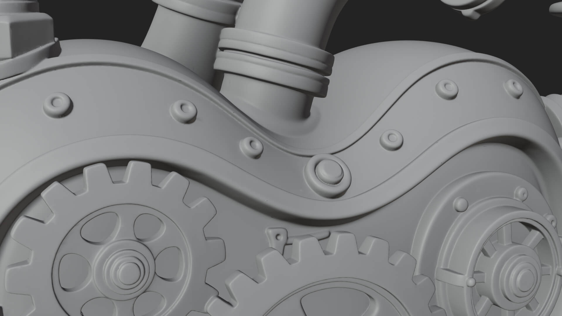 Steampunk Mechanical Heart Statue Design 18 3D Print 3D Model