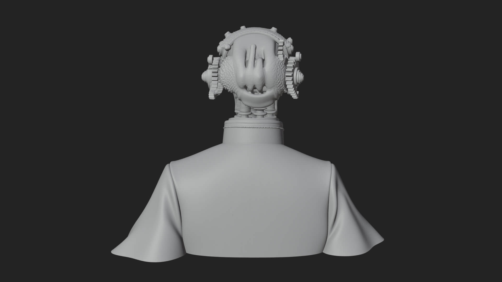 Steampunk Skull Bust Statue Design 2 3D Print Model 3D Model