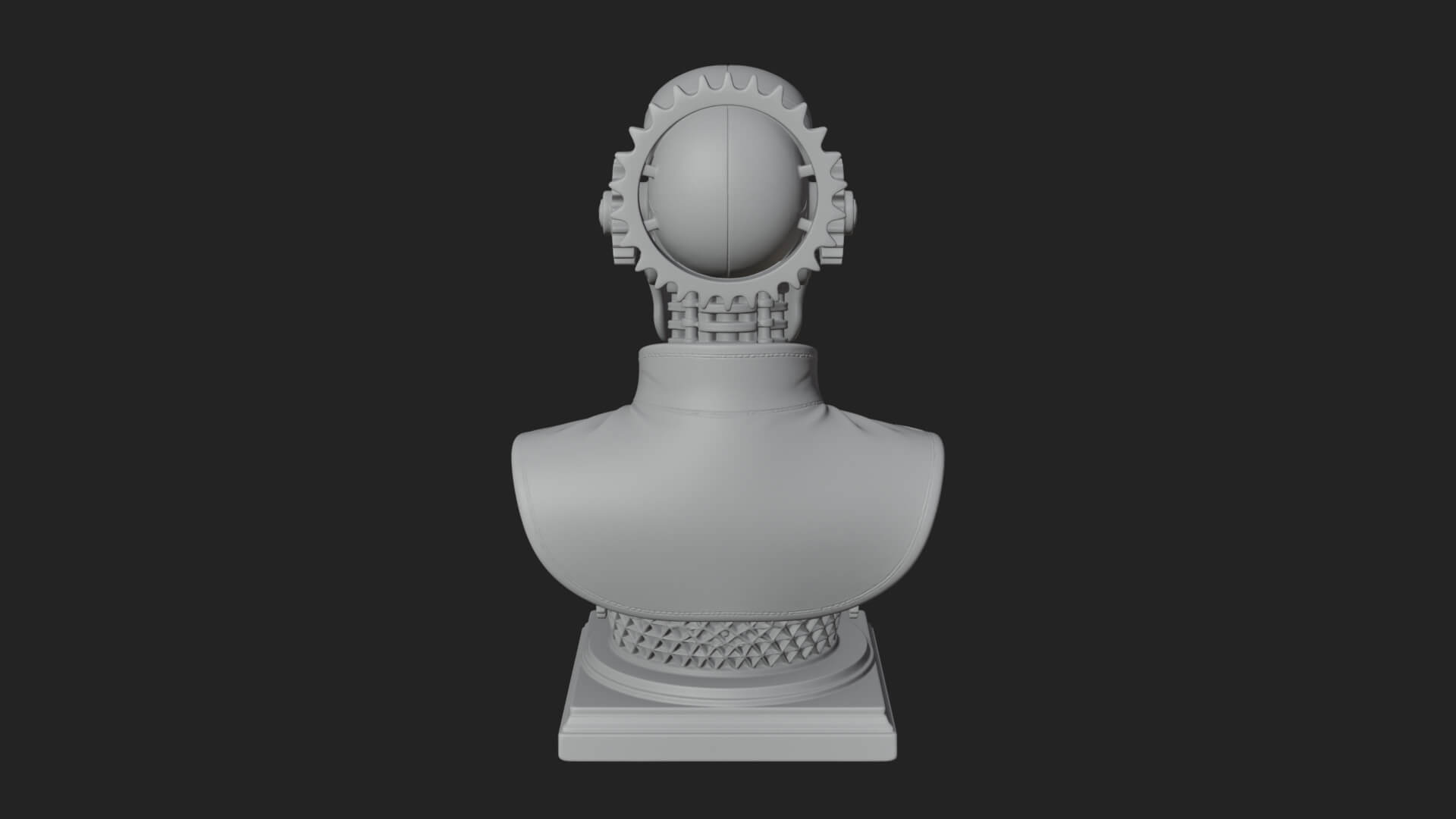 Steampunk Skull Bust Statue Design 3 3D Print Model 3D Model