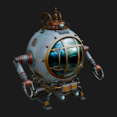 Steampunk Submersible Model Design 12 3D Print Model