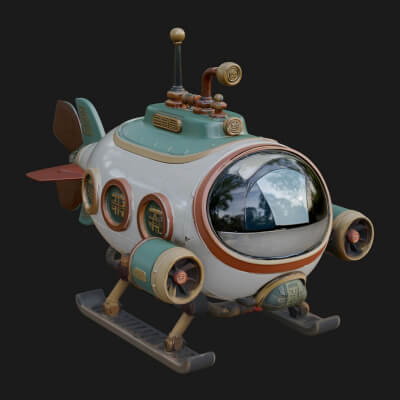 Steampunk Submersible Model Design 15 3D Print Model