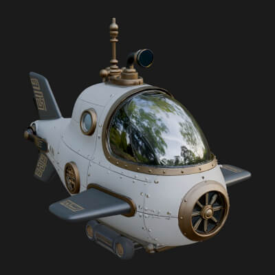 Steampunk Submersible Model Design 3 3D Print Model