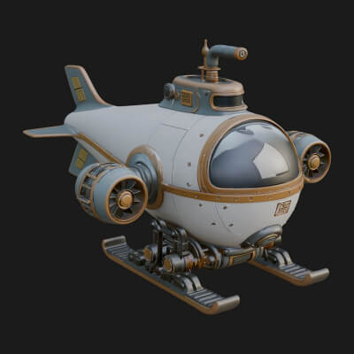 Steampunk Submersible Model Design 37 3D Print Model