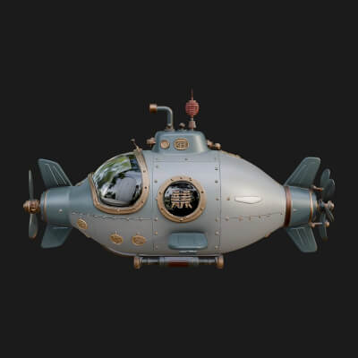 Steampunk Submersible Model Design 39 3d Print Model