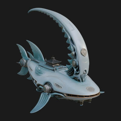 Steampunk Submersible Model Design 48 3D Print Model