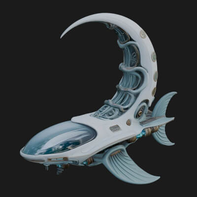 Steampunk Submersible Model Design 51 3D Print Model