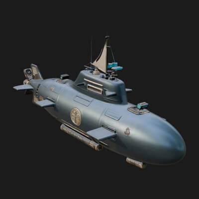 Steampunk Submersible Model Design 53 3D Print Model