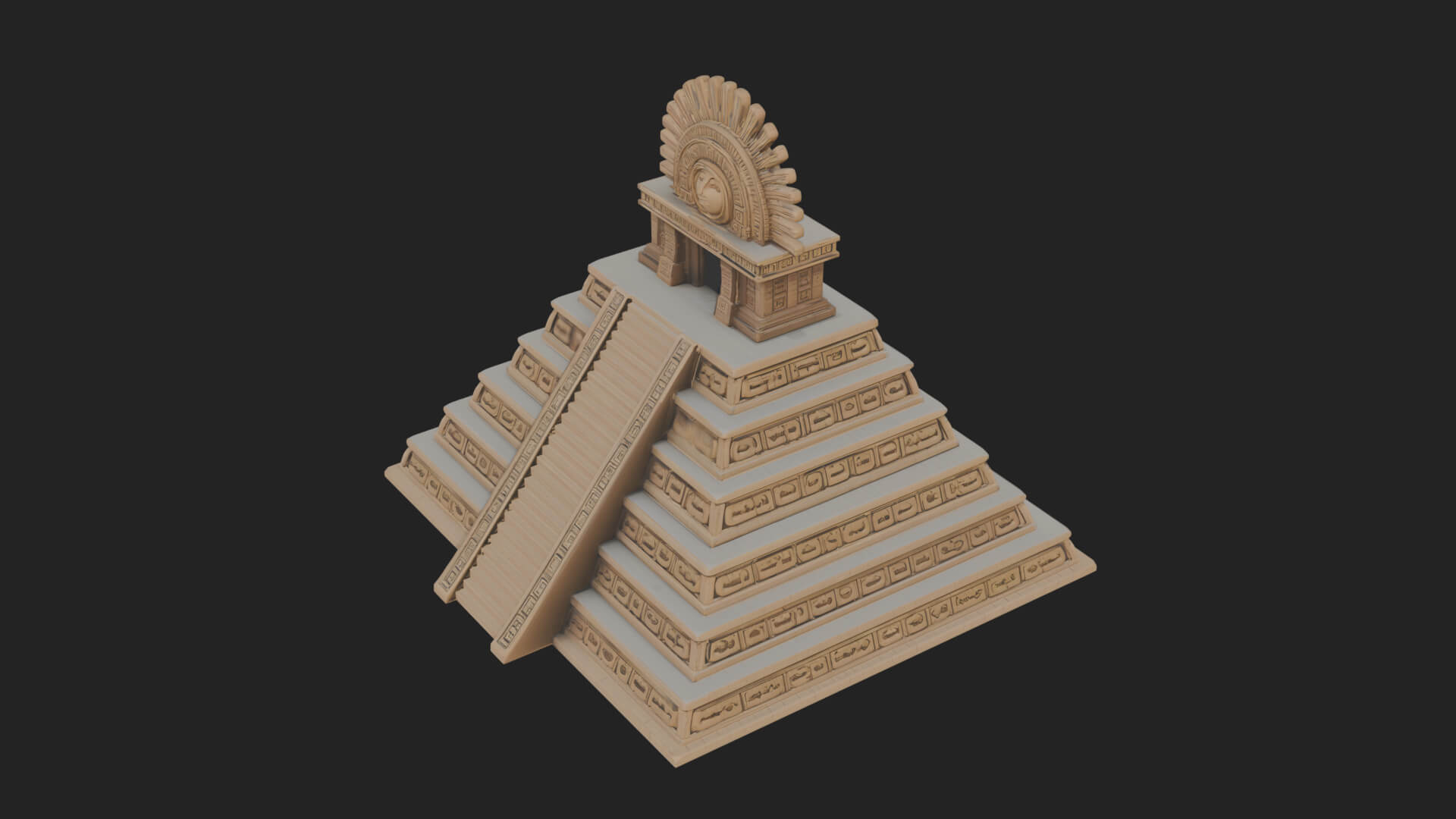 Step Pyramid Temple Design 12 3D Print Model 3D Model