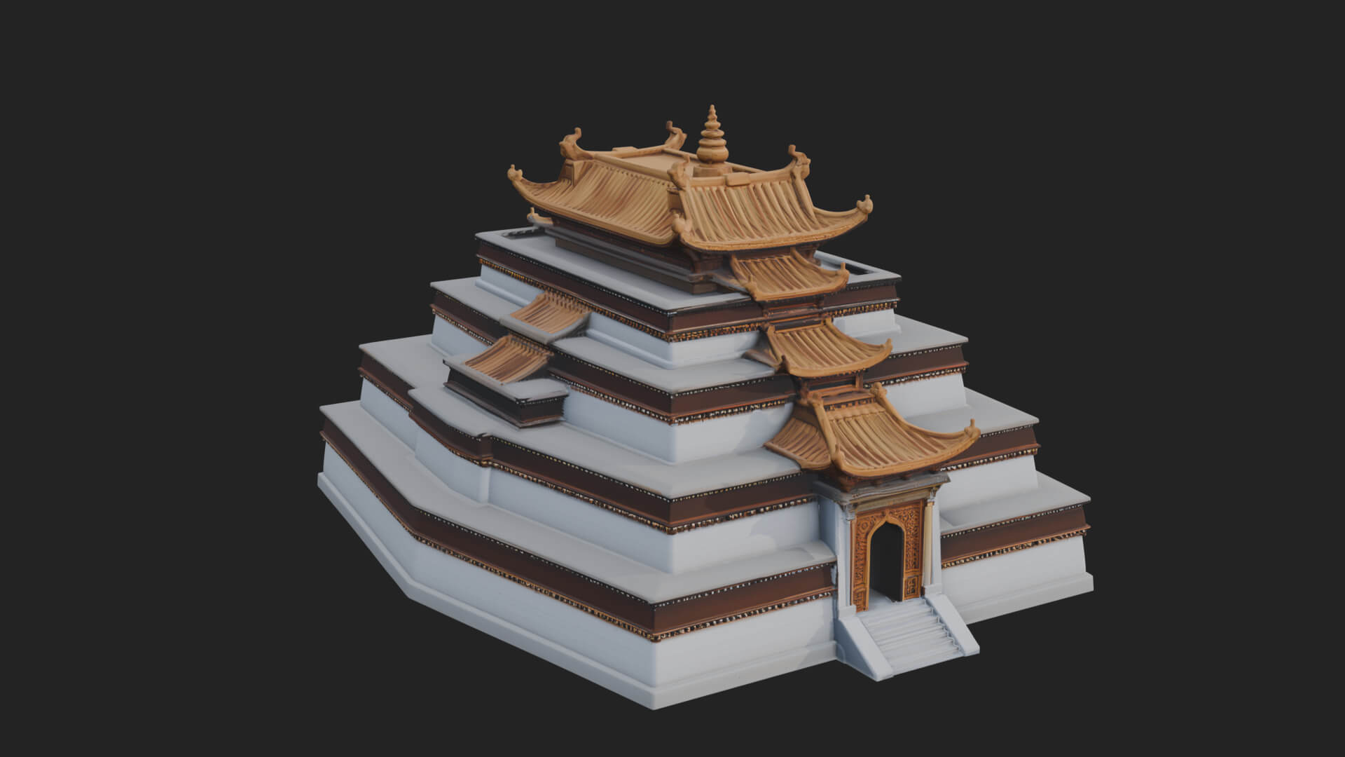 Step Pyramid Temple Design 15 3D Print Model 3D Model