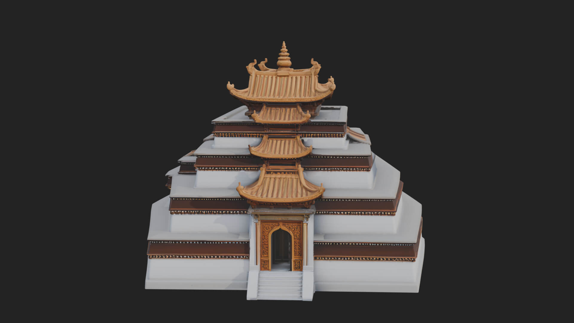 Step Pyramid Temple Design 15 3D Print Model 3D Model