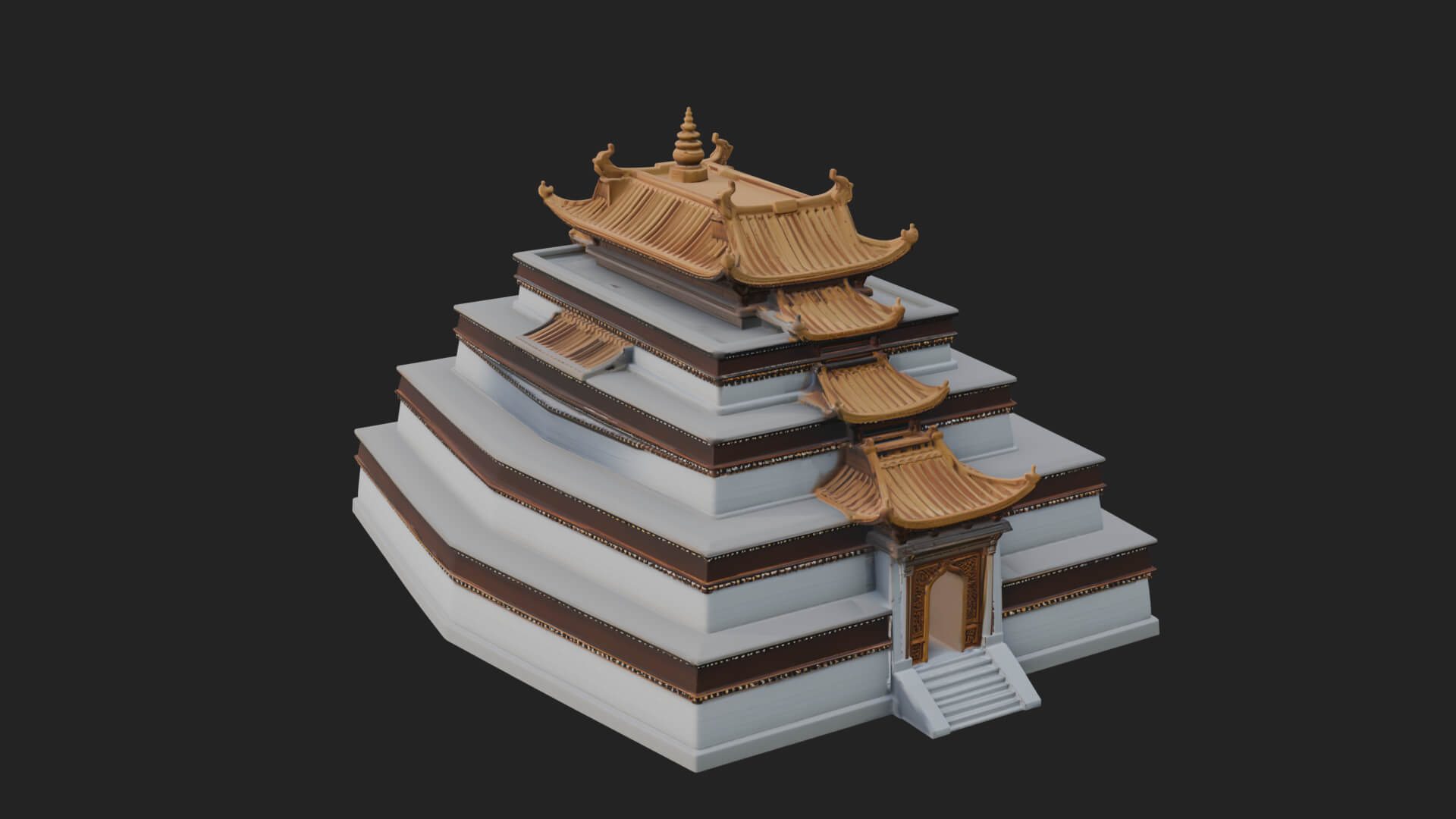 Step Pyramid Temple Design 15 3D Print Model 3D Model