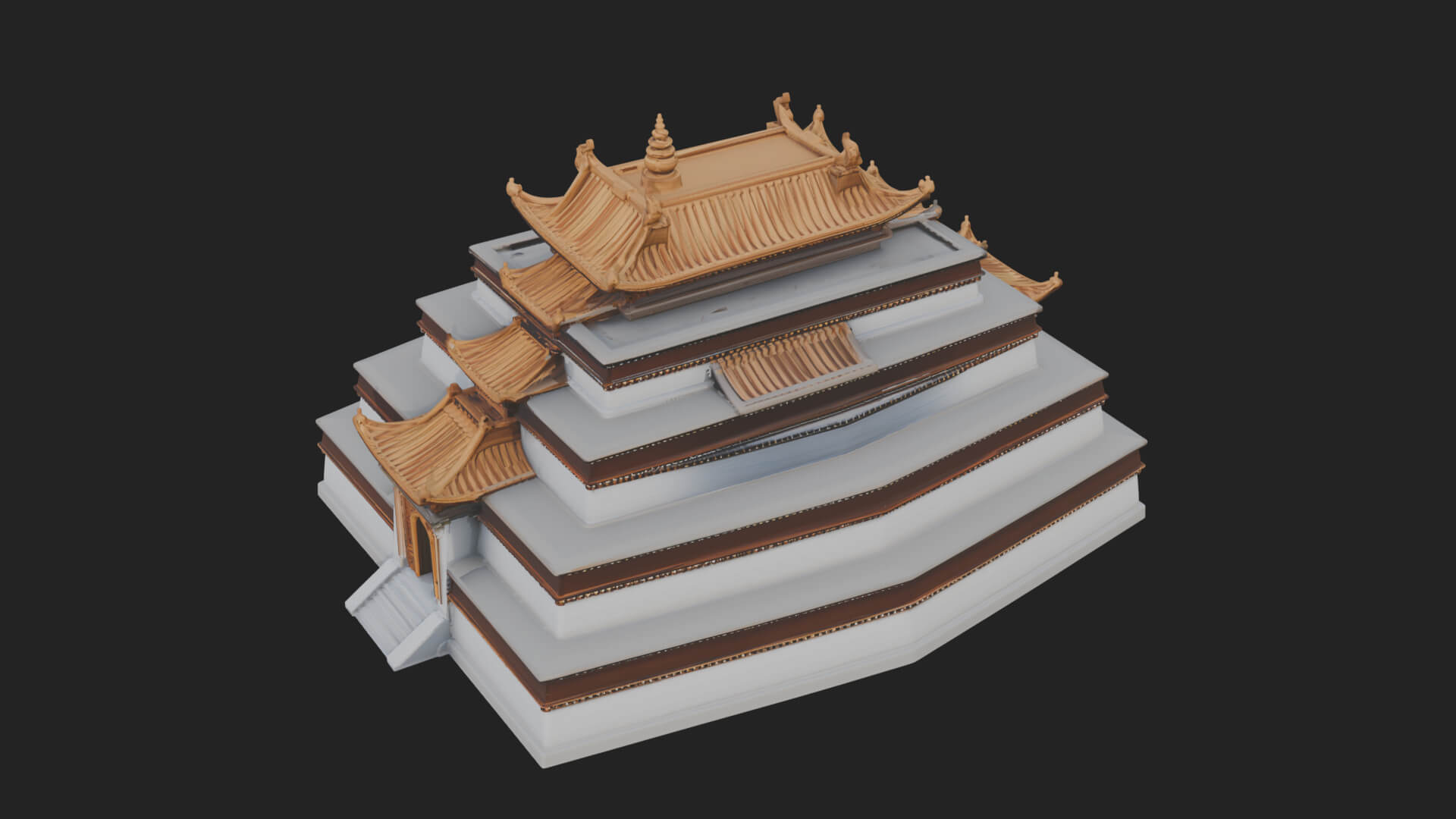 Step Pyramid Temple Design 15 3D Print Model 3D Model