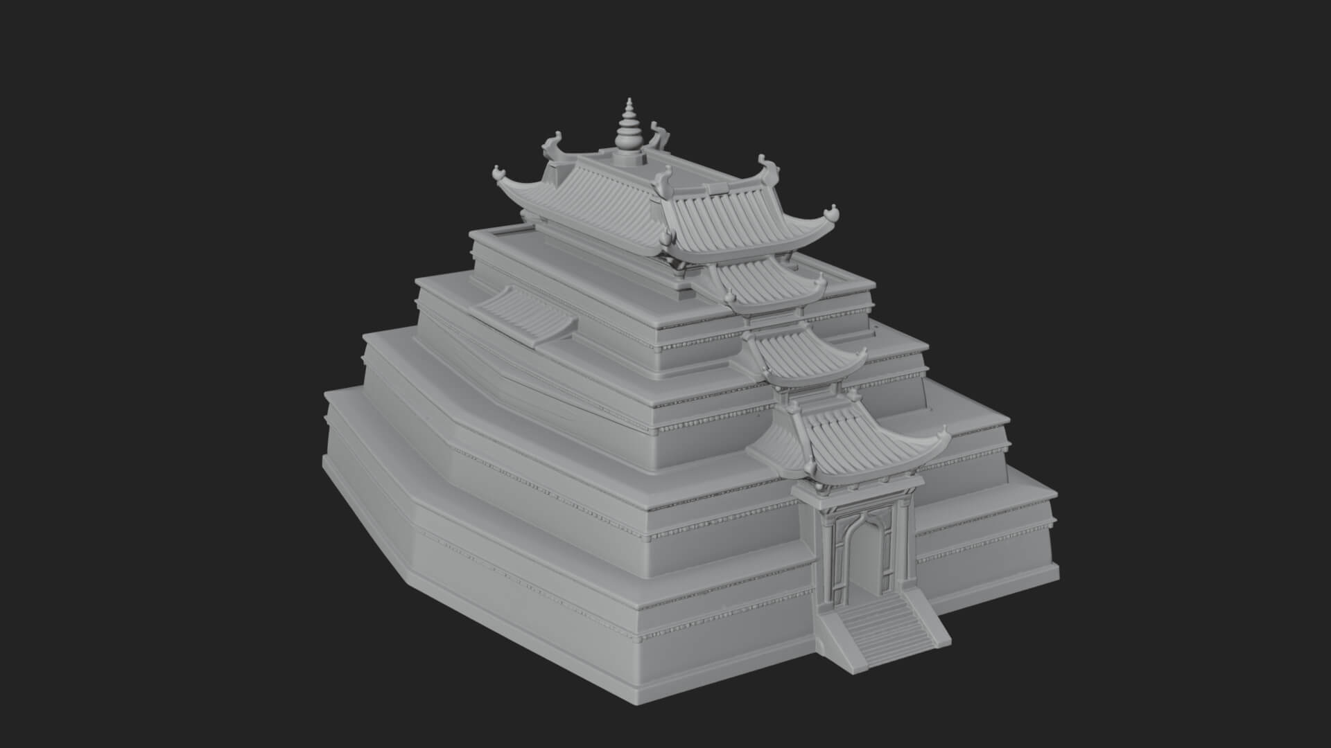 Step Pyramid Temple Design 15 3D Print Model 3D Model