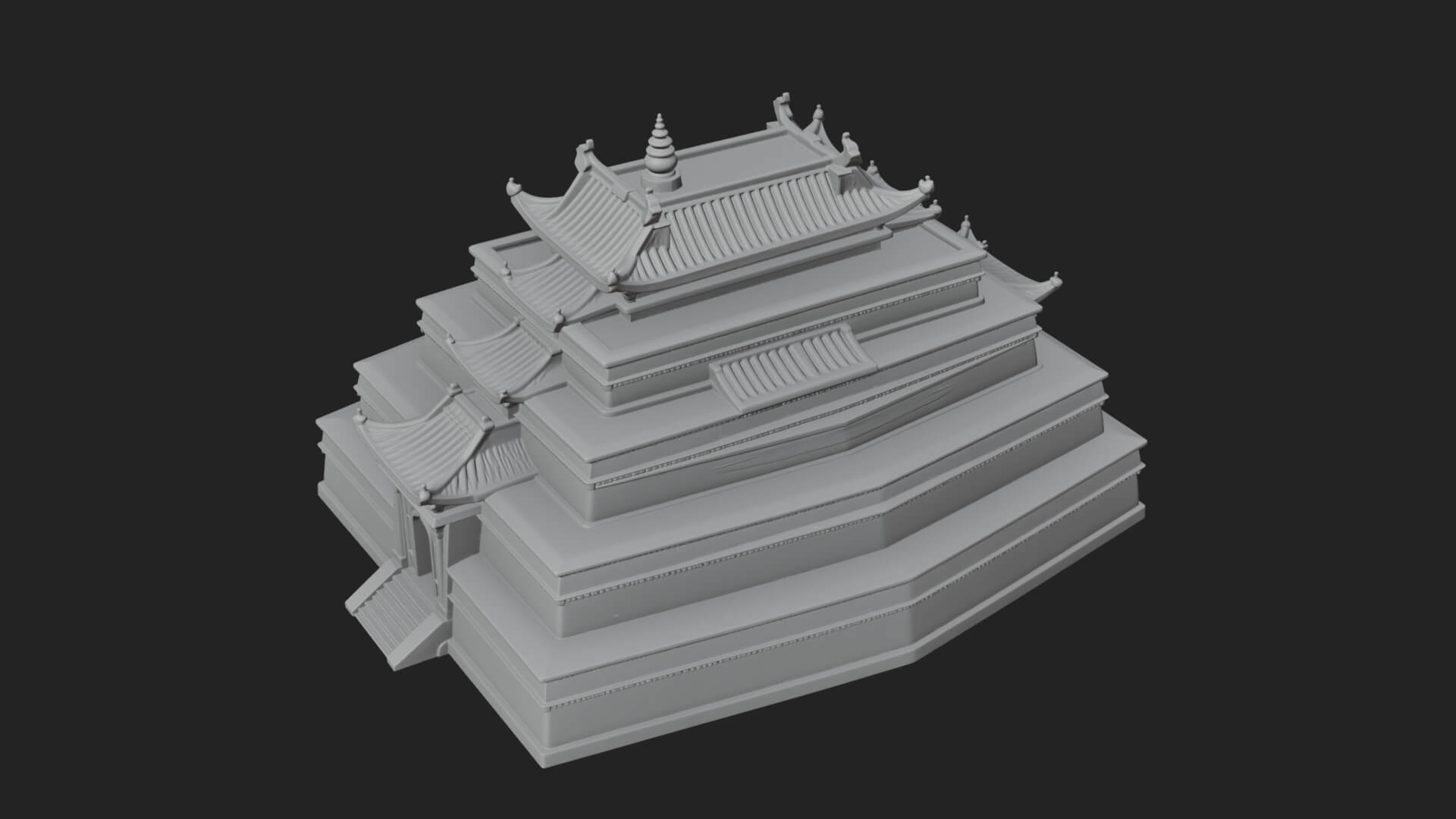 Step Pyramid Temple Design 15 3D Print Model 3D Model