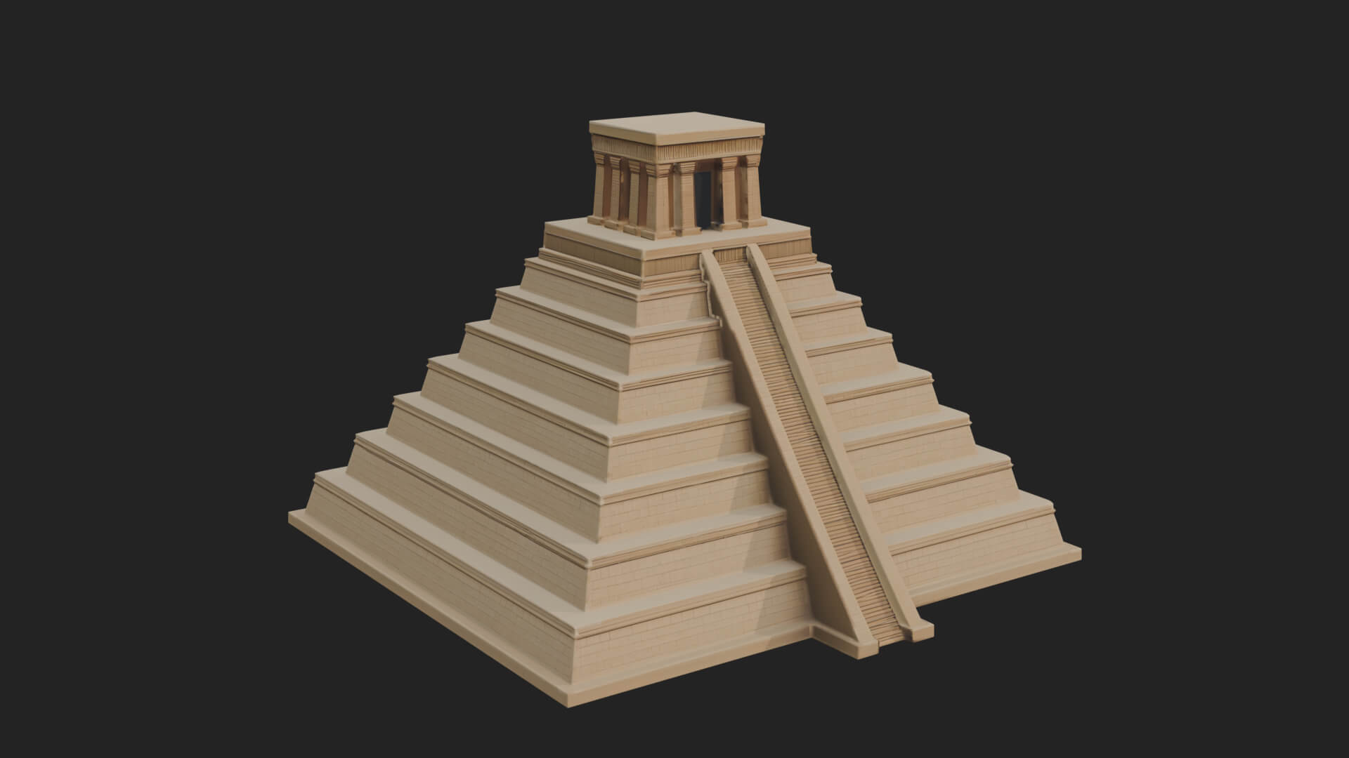 Step Pyramid Temple Design 16 3D Print Model 3D Model