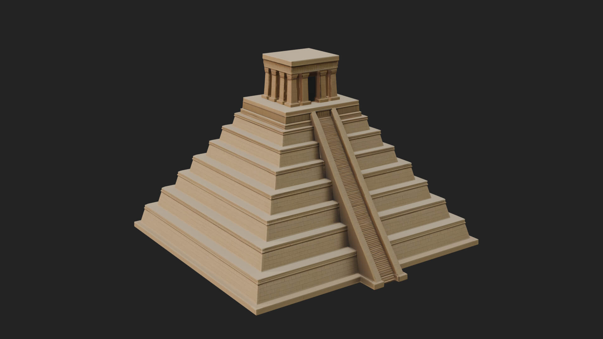 Step Pyramid Temple Design 16 3D Print Model 3D Model