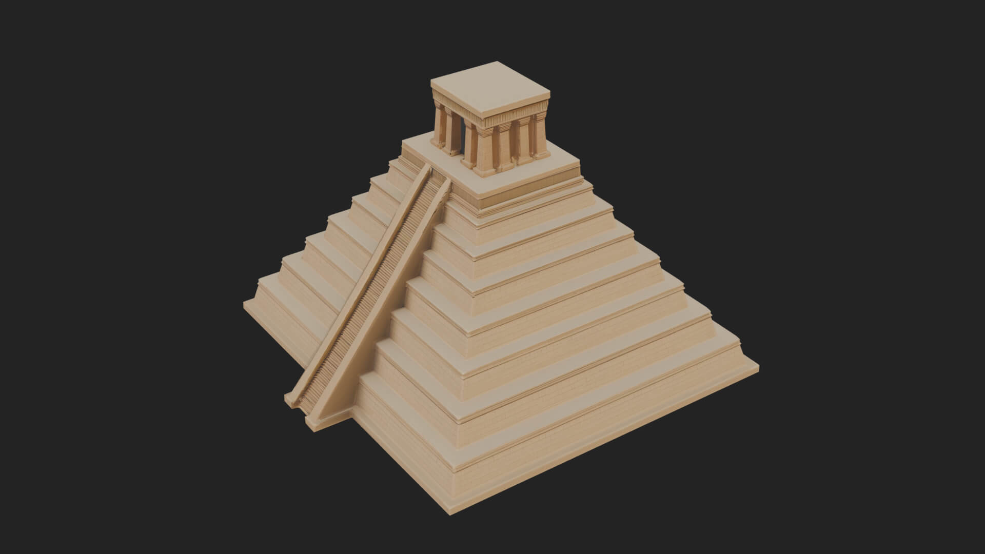 Step Pyramid Temple Design 16 3D Print Model 3D Model