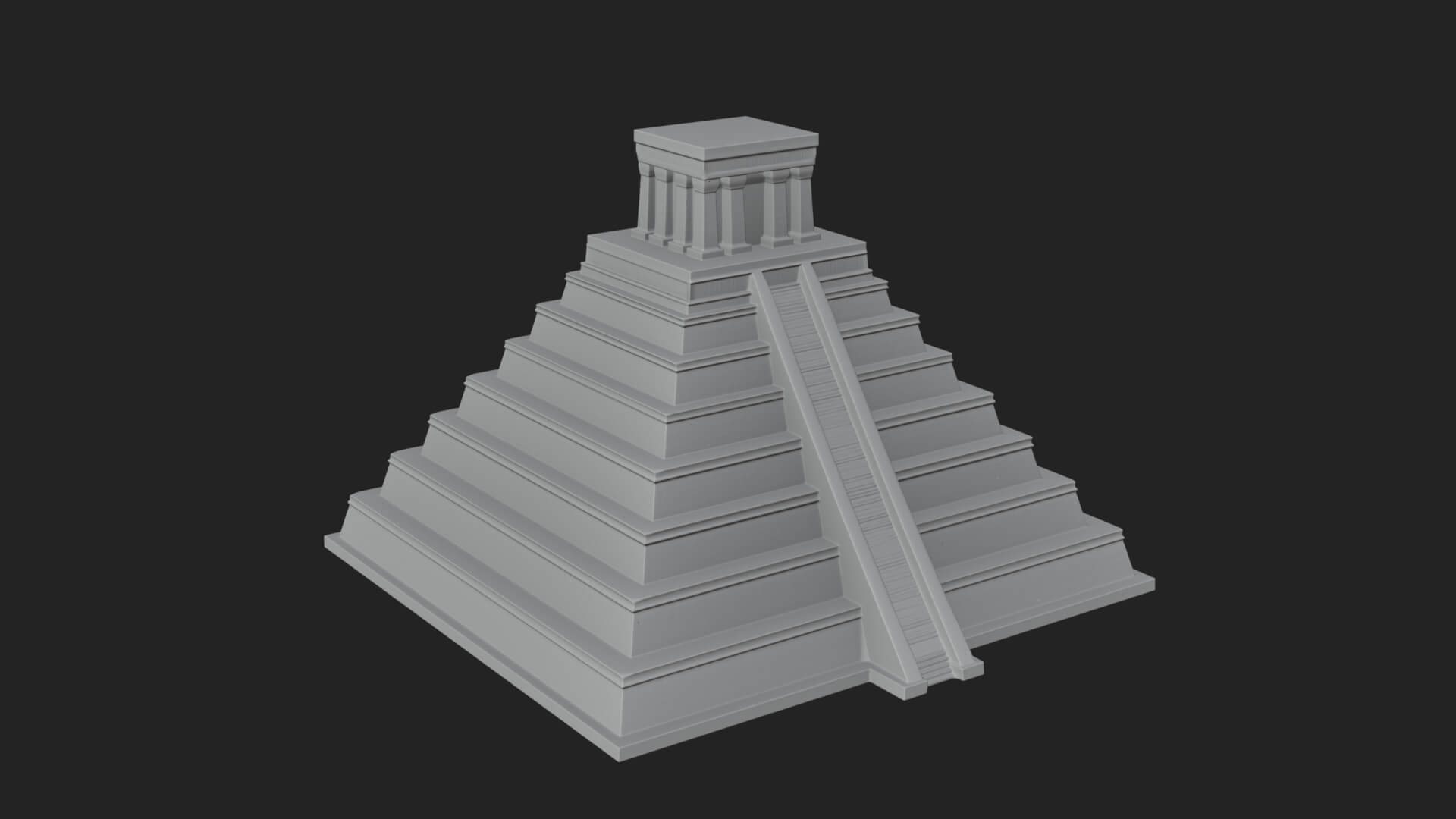 Step Pyramid Temple Design 16 3D Print Model 3D Model