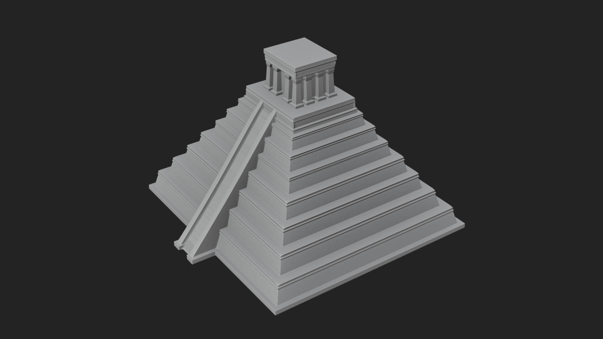 Step Pyramid Temple Design 16 3D Print Model 3D Model