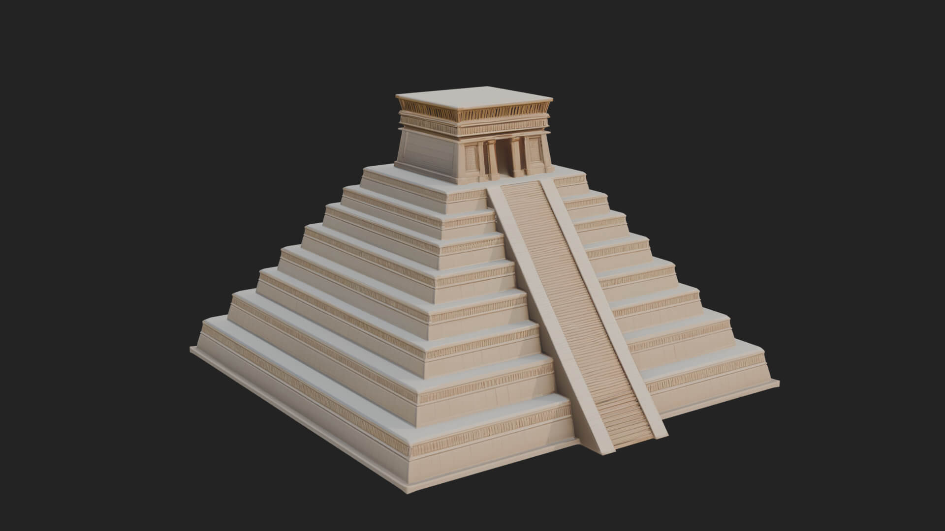 Step Pyramid Temple Design 18 3D Print Model 3D Model